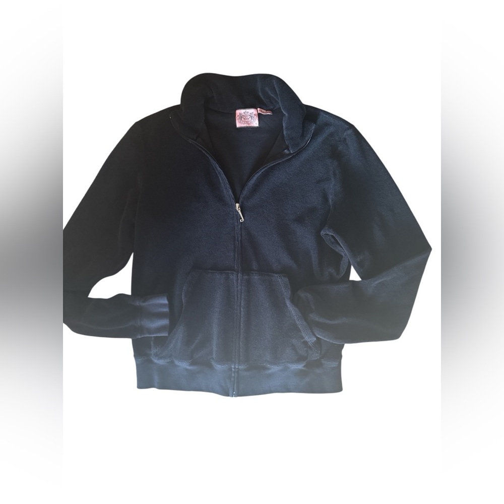 Y2K vintage juicy couture black cherry cloth Zip-Up Jacket hoodie XL